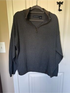 Barry Bricken Men's Silk, Cashmere Long Sleeve Quarter Zip Sweater Size L
